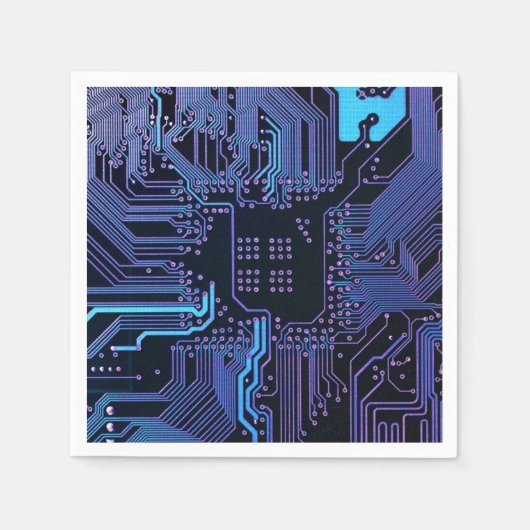 Geek Out Nerd PCB Blue Electronic Circuit Board Serviette (Vorderseite)