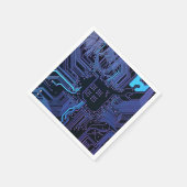 Geek Out Nerd PCB Blue Electronic Circuit Board Serviette (Ecke)