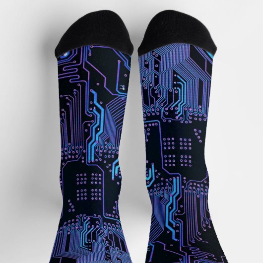 Geek Out Nerd PCB Blue Electronic Circuit Board Socken (Oben)