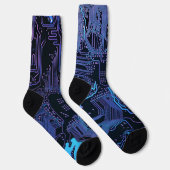 Geek Out Nerd PCB Blue Electronic Circuit Board Socken (Rechts)