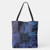 Geek Out Nerd PCB Blue Electronic Circuit Board Tasche (Rückseite)