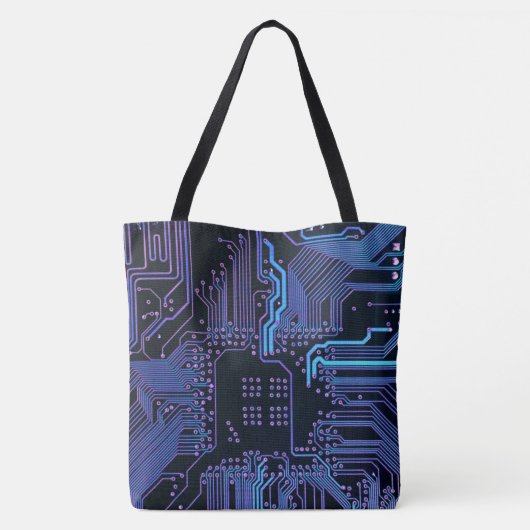 Geek Out Nerd PCB Blue Electronic Circuit Board Tasche (Rückseite)