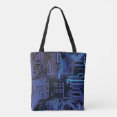 Geek Out Nerd PCB Blue Electronic Circuit Board Tasche (Rückseite)