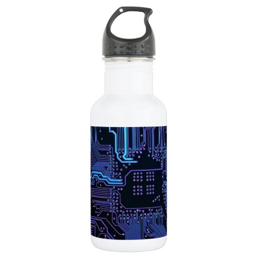 Geek Out Nerd PCB Blue Electronic Circuit Board Trinkflasche (Vorderseite)
