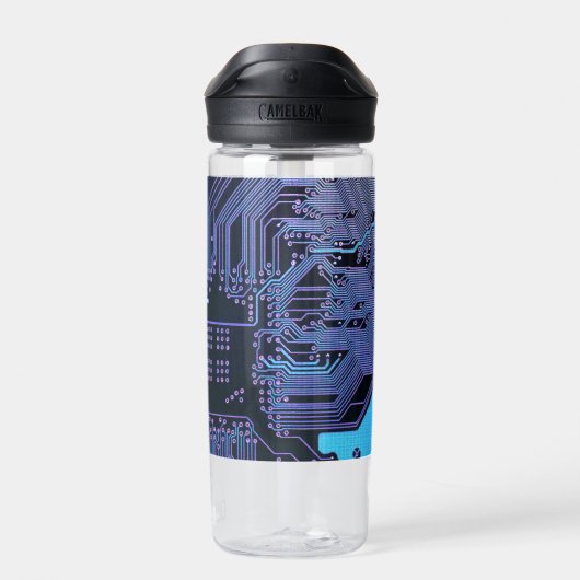 Geek Out Nerd PCB Blue Electronic Circuit Board Trinkflasche (Rückseite)