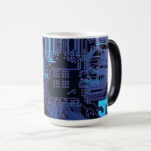 Geek Out Nerd PCB Blue Electronic Circuit Board Verwandlungstasse