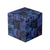 Geek Out Nerd PCB Blue Electronic Circuit Board Würfel (Rückseite Schrägansicht)