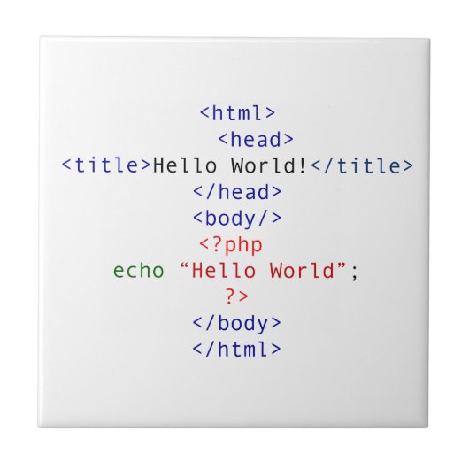 Geek php Greeting Fliese (Vorderseite)