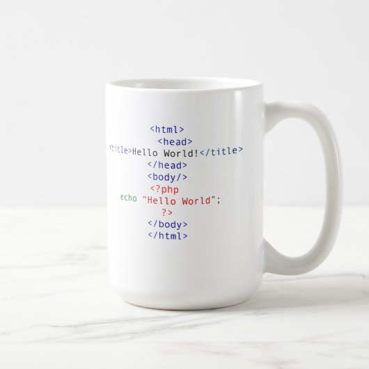 Geek php Greeting Kaffeetasse (Rechts)