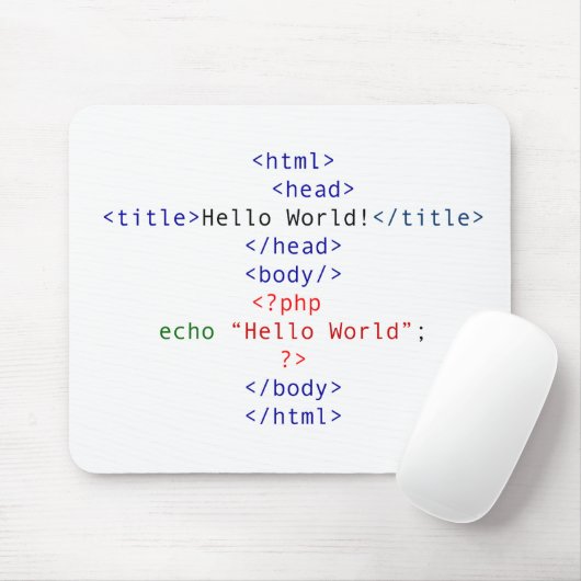 Geek php Greeting Mousepad (Mit Mouse)