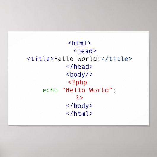 Geek php Greeting Poster (Vorne)