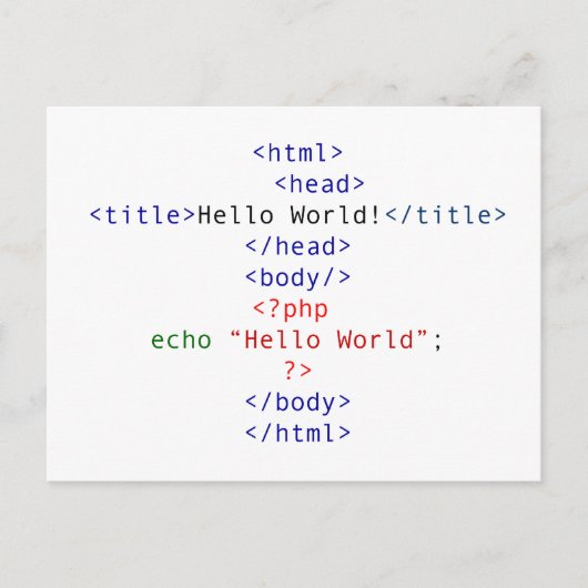 Geek php Greeting Postkarte (Vorderseite)