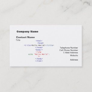 Geek php Greeting Visitenkarte
