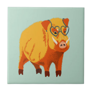 Geek Pig Funny Boar Wild Animal Fliese