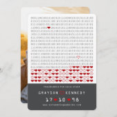Geek Programmed for Liebe Simple Binary Code Foto Save The Date (Vorne/Hinten)