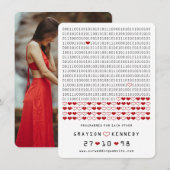 Geek Programmed for Liebe Simple Binary Code Foto Save The Date (Vorne/Hinten)
