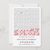 Geek Programmed for Liebe Simple Binary Code Foto Save The Date (Vorderseite)