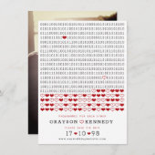 Geek Programmed for Liebe Simple Binary Code Foto Save The Date (Vorne/Hinten)