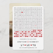 Geek Programmed for Liebe Simple Binary Code Foto Save The Date (Vorne/Hinten)
