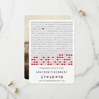 Geek Programmed for Liebe Simple Binary Code Foto Save The Date
