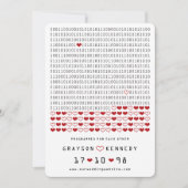 Geek Programmed for Liebe Simple Binary Code Foto Save The Date (Vorderseite)