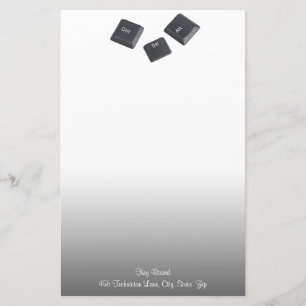 Geek Reboot Computertasten Gray Gradient Briefpapier