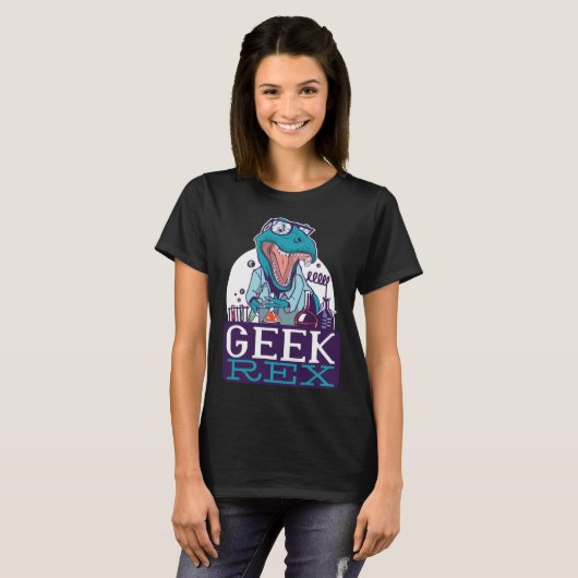 Geek Rex T-Rex Dinosaur Funny Scientists Shirt Che (Vorne ganz)