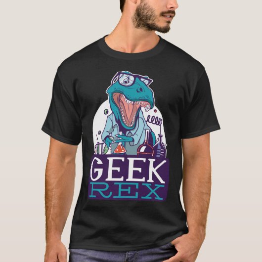 Geek Rex T-Rex Dinosaur Funny Scientists Shirt Che (Vorderseite)