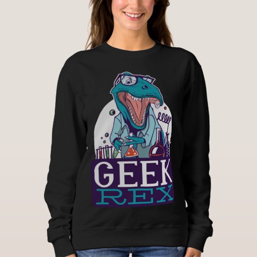 Geek Rex T-Rex Dinosaur Funny Scientists Shirt Che (Vorderseite)