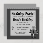 Geek Robot Birthday Party Einladungen (Vorne/Hinten)