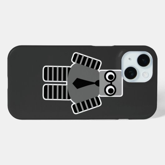 Geek Robot iPhone Case (Rückseite (Horizontal))