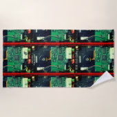Geek robotic gedruckte Schalttafel elektronisch Co Strandtuch (Vorderseite)