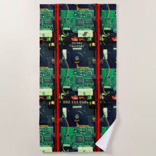 Geek robotic gedruckte Schalttafel elektronisch Co Strandtuch