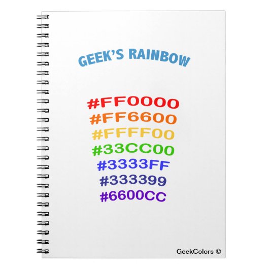 Geek' s Rainbow Notizblock (Vorderseite)