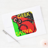 GEEK SATIVA QUADRATISCHER AUFKLEBER (Umschlag)