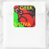 GEEK SATIVA QUADRATISCHER AUFKLEBER (Tasche)