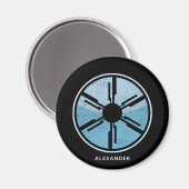 Geek Sci Fi Distrestic Space Blue Ombre Magnet (Vorderseite/Rückseite)