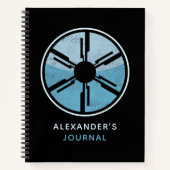 Geek Sci Fi Distrestic Space Blue Ombre Notizblock (Vorderseite)