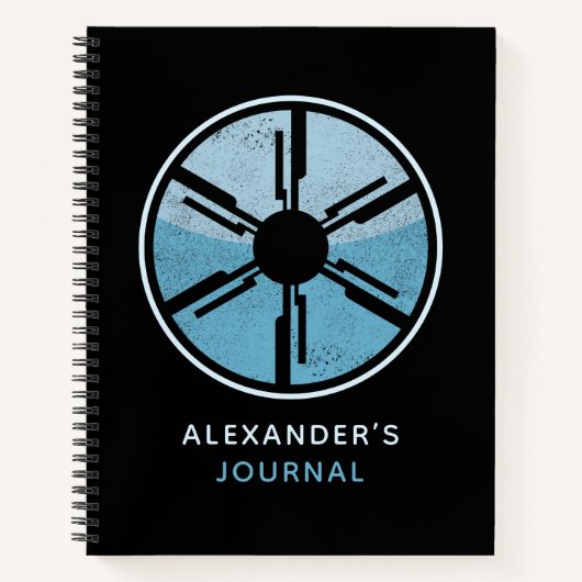 Geek Sci Fi Distrestic Space Blue Ombre Notizblock (Vorderseite)