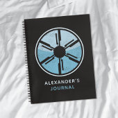 Geek Sci Fi Distrestic Space Blue Ombre Notizblock