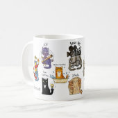 Geek Science Cats. Entdeckungen. Physik, Chemie Kaffeetasse (Vorderseite Links)