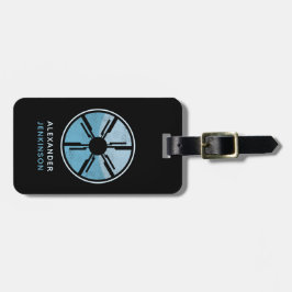 Geek SciFi Distressed Futuristic Space Blue Ombre Gepäckanhänger