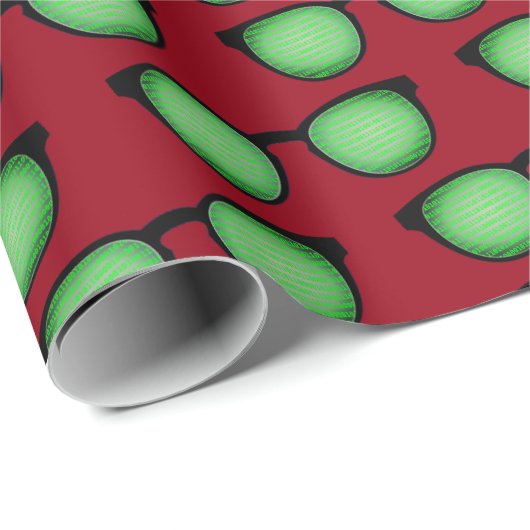 Geek Specs: Brillen mit binärem Code Muster Funny Geschenkpapier (Rolleneckpunkt)