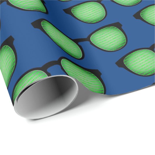 Geek Specs: Brillen mit binärem Code Muster Funny Geschenkpapier (Rolleneckpunkt)