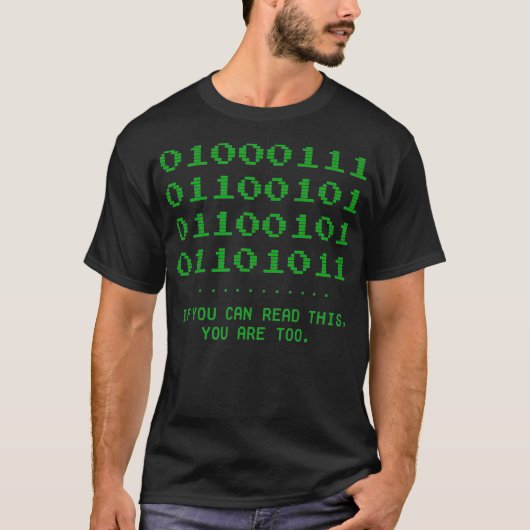 Geek T-Shirt - Geek word in Binary Code for Funny  (Vorderseite)