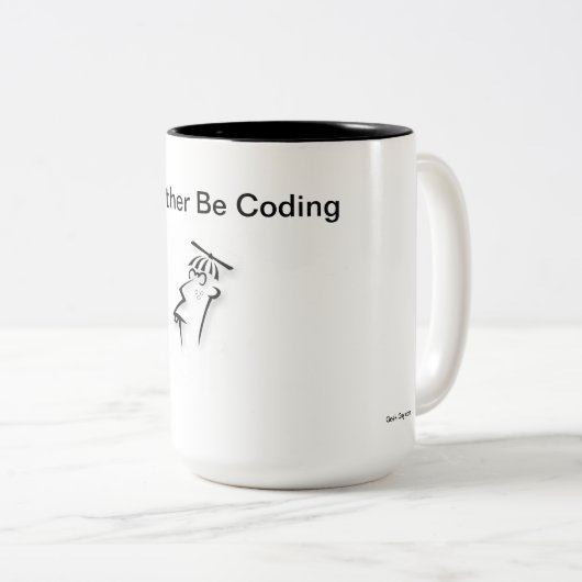 Geek-Tasse - ich würde lieber kochen Zweifarbige Tasse (VorderseiteRechts)