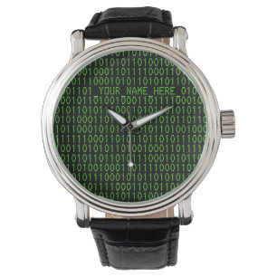 Geek Watch #3 Binary_YOUR_NAME_HERY_ Armbanduhr