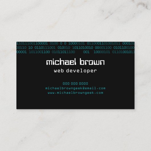 Geek Web Developer Computerwissenschaft Visitenkarte (Rückseite)