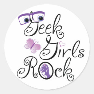 GeekGirlsRock Runder Aufkleber