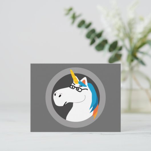 Geekicorn Postkarte (Stehend Vorderseite)